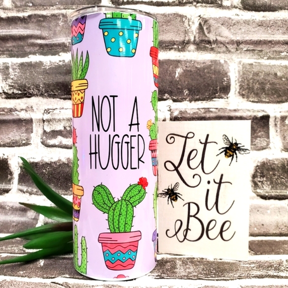 NWT GIFTABLE π Not A Hugger Cactus Tumbler 20oz Stainless Dishwasher Safe - Picture 1 of 2